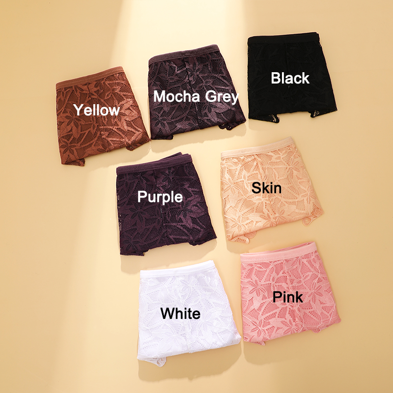 FINETOO 3Pcs Sexy Style Transparent Lace Underwear Women's Straps Panties Seamless Perspective Briefs Low Waisted Triangle Pants