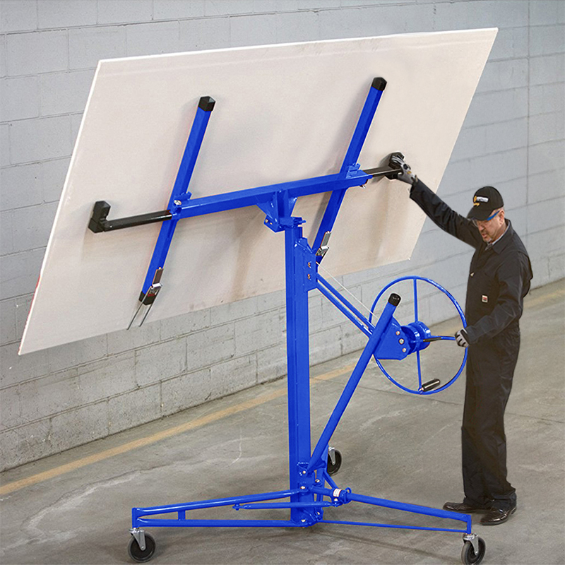 【Breeins】16FT Rolling Drywall Lifter Panel Hoist Jack Tool Heavy Tools