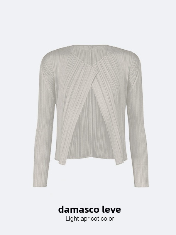 Jaqueta Curta Trançada para Emaecimento Moda Fena Primavera Outono Design Fino Cardigan Estiloso Camada Externa