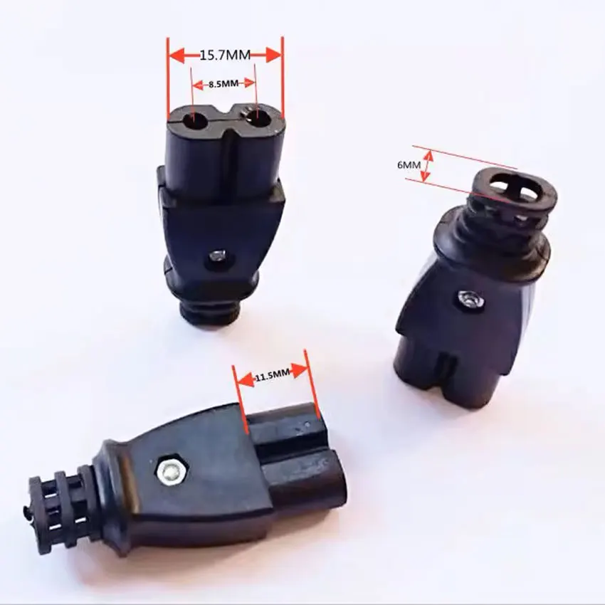 Toma de corriente macho C8, enchufe hembra C7, conector eléctrico integrado, 35mm x 15mm, CA 2,5a, 5A, 250v
