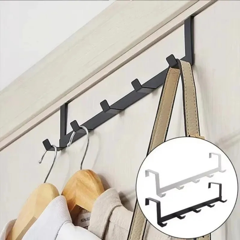 1 Piece Of Household Space Saving  Five Hook Door Hanger Hook  Easy To Install  Modern Style  Durable Jacket Storage Rack
