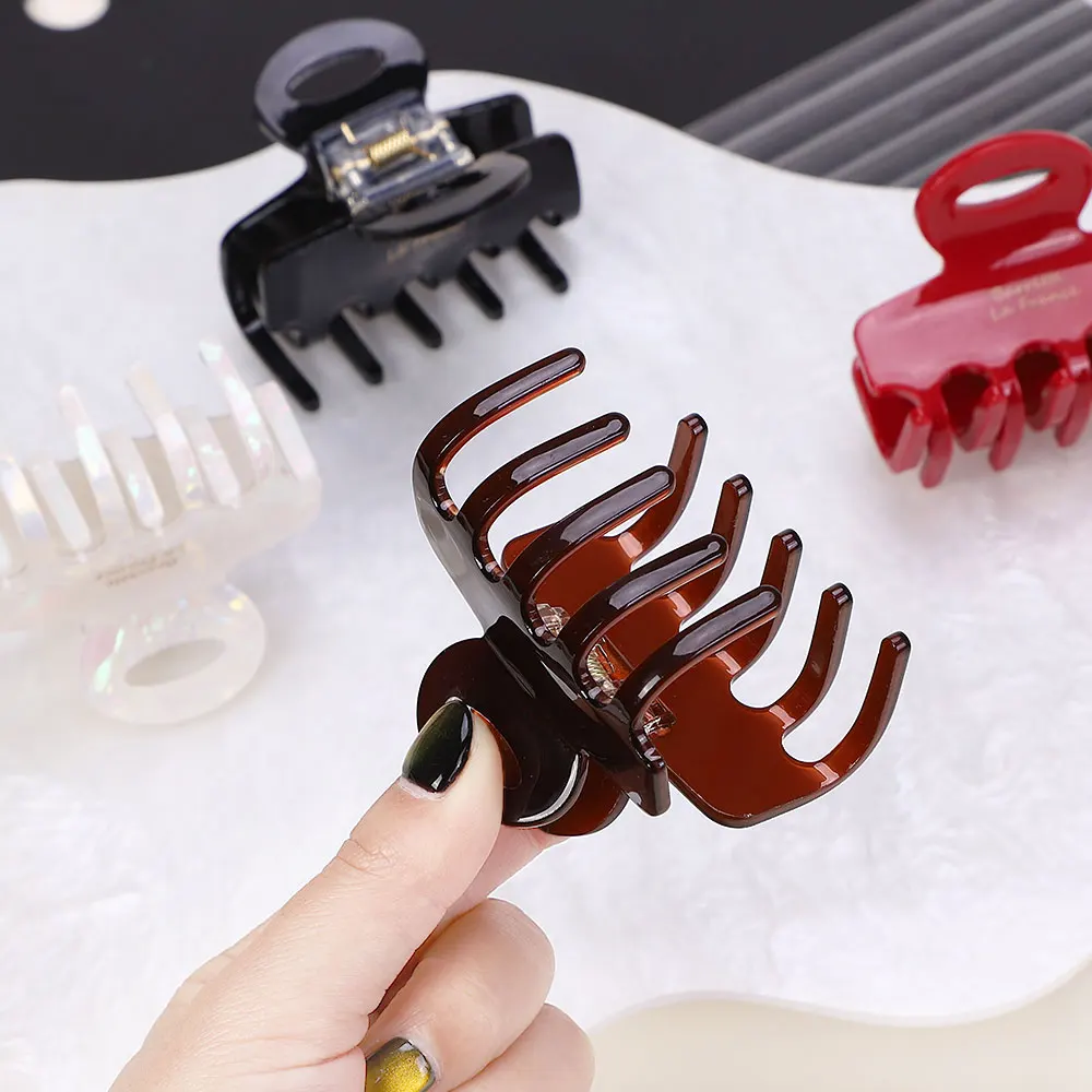 Granchi per capelli in acetato rosso Fermagli per capelli lunghi 5,5 cm per ragazze e donne Accessori per capelli allacciati alla moda coreana