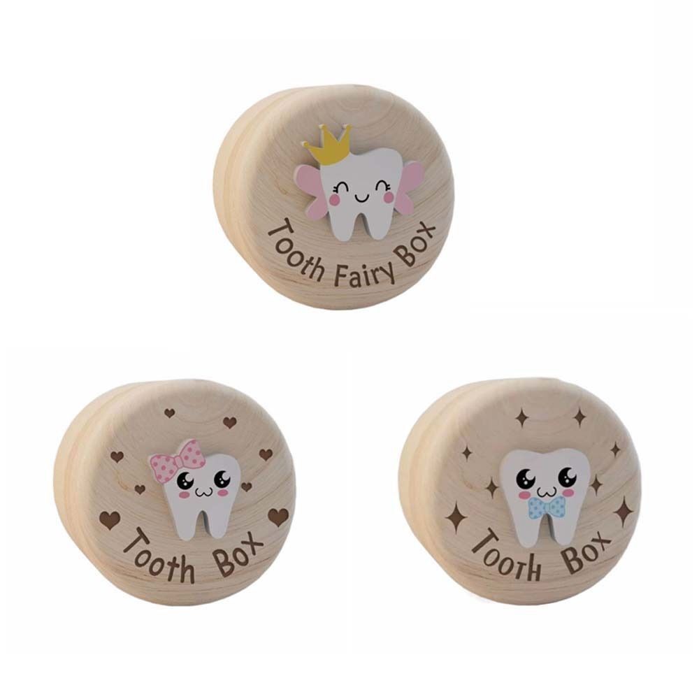 Cabo umbilical de cabelo fetal preservação madeira caixa de dente de bebê crianças