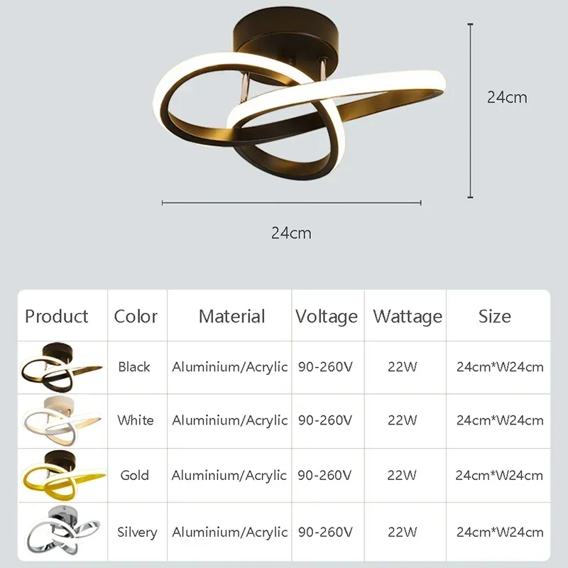 Moderne LED-Deckenleuchte, LED-Lampen, Gang, Treppe, Flur, Balkon, Garderobe, Eingang, Hotel, Flur, Heimdekoration, LED-Beleuchtung, Glanz