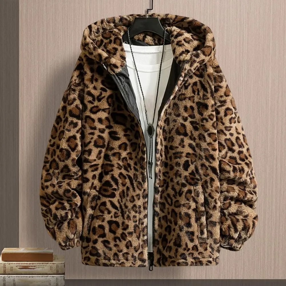 Hautberührender, schicker Wintermantel für Herren, verdickter Fleece-Jackenmantel, Frostschutz-Kapuzenjacke, Taschen für den Außenbereich