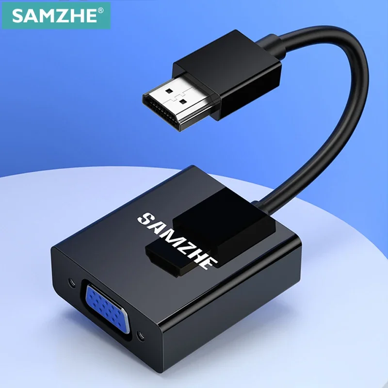 SAMZHE 1080P HDMI-compatible VGA Adapter Converter Audio Video Cable with Power Supply Audio Ouput for Monitor PS3 PS4 XBOX