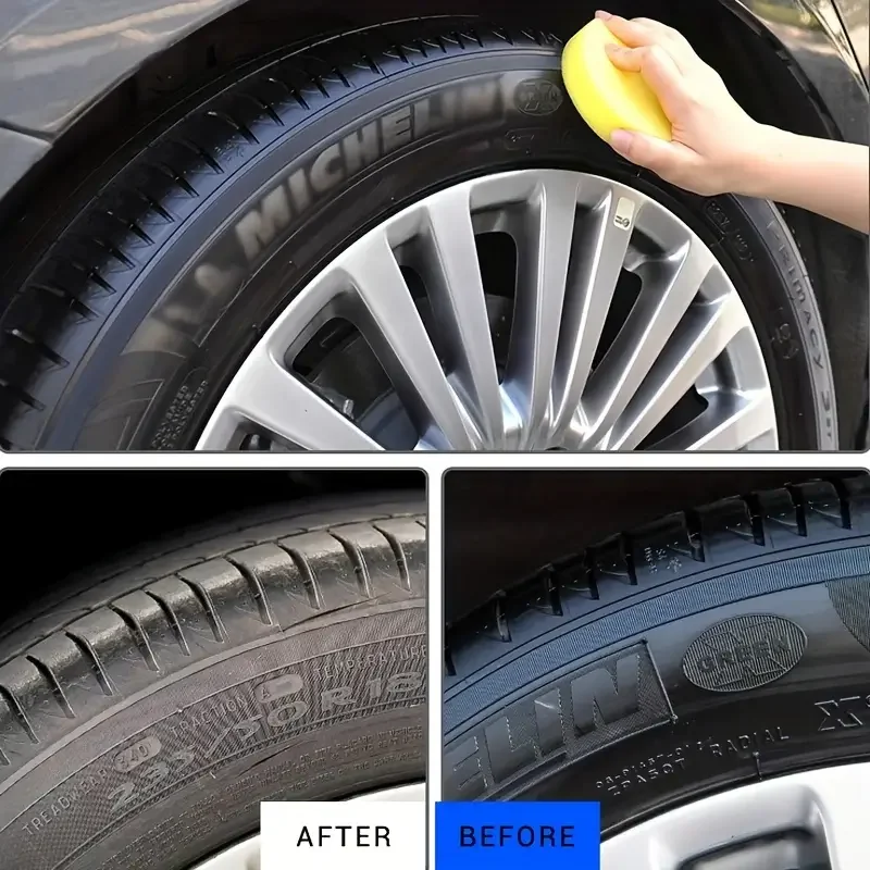 Kit de cuidados automotivos tudo-em-um: cera restaurador de plástico, rejuvenescedor de couro PU, polimento de pneus e reparo de arranhões para pára-choques/internos