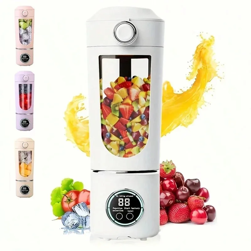 새로운 휴대용 주스 메이커 블렌더, 쉐이크 및 스무디용, 700ML, 다양한 색상, 12개 블레이드, 빠른 믹싱, 2 in 1 블렌더 병형 주서기