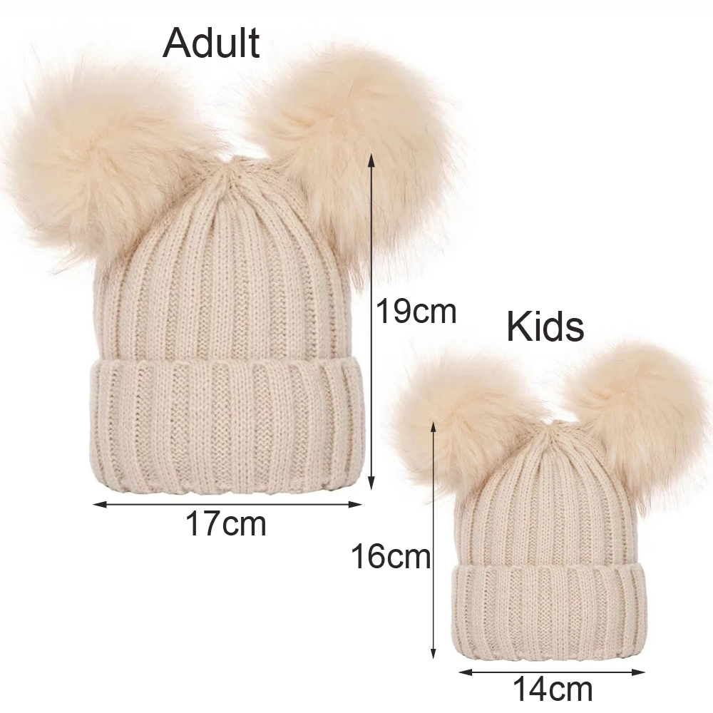 Mẹ Trẻ Em Mùa Đông Nón Cho Bé Gái Bé Trai Bobble Nón Lưỡi Trai Trẻ Em Nắp Cho Trẻ Em Pompom Cho Bé Bò Trẻ Sơ Sinh Nắp Kiềng Phụ Kiện 0-3Y