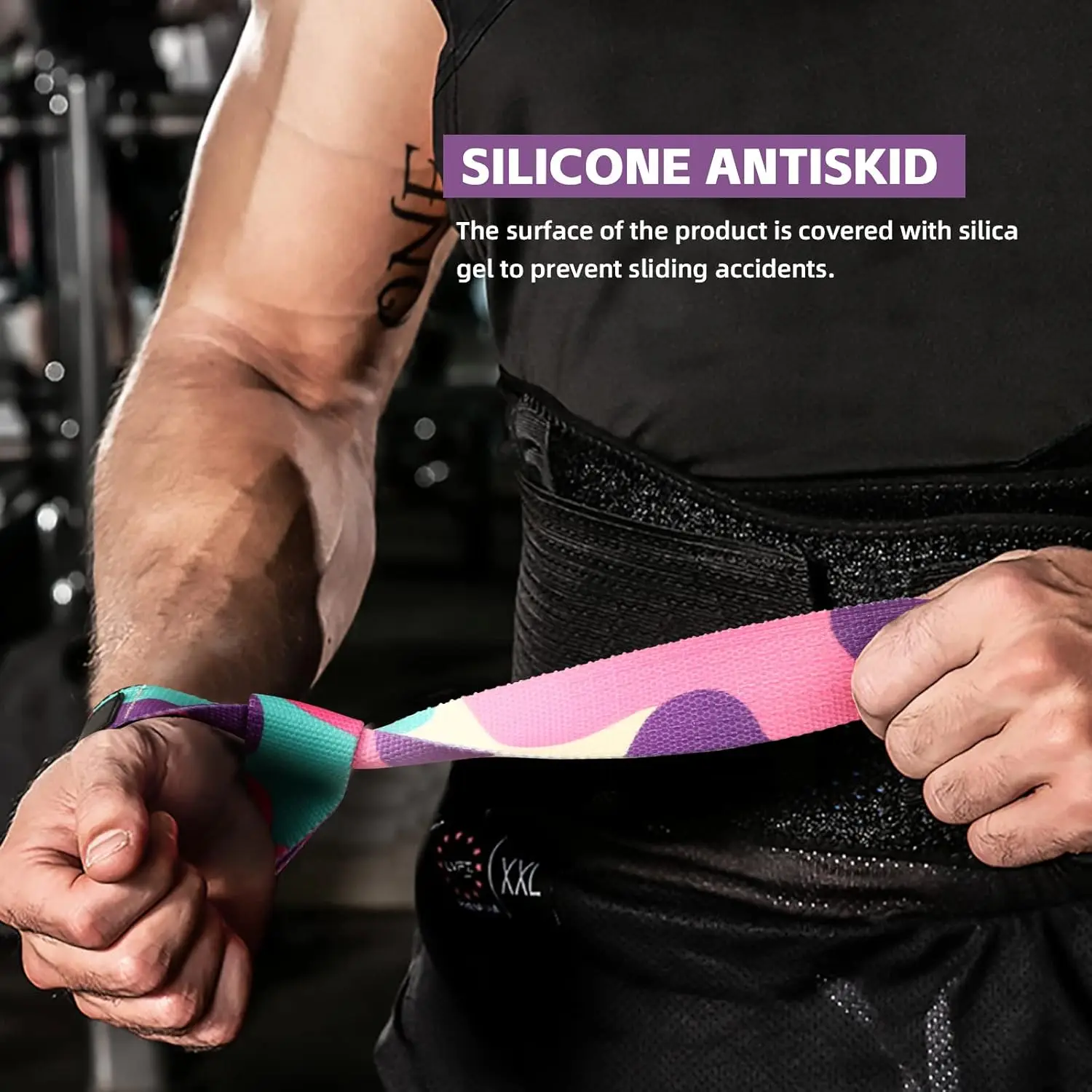 Correas de muñeca para levantamiento de pesas, bandas de refuerzo antideslizantes ajustables para entrenamiento de fuerza, soporte de levantamiento de Fitness, banda de agarre deportiva, 2 uds.