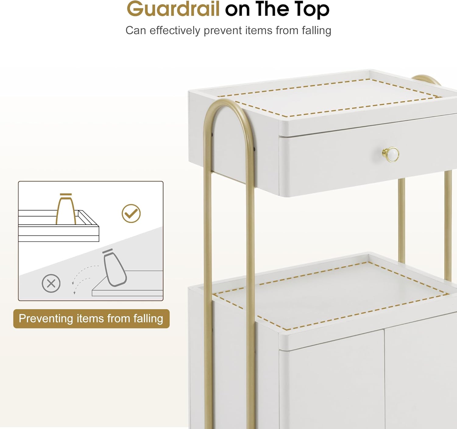 Salon Trolley with Universal Wheels, Storage Rolling Cart with Drawer, Barber Shop Tool Organizer for Hair Stylist