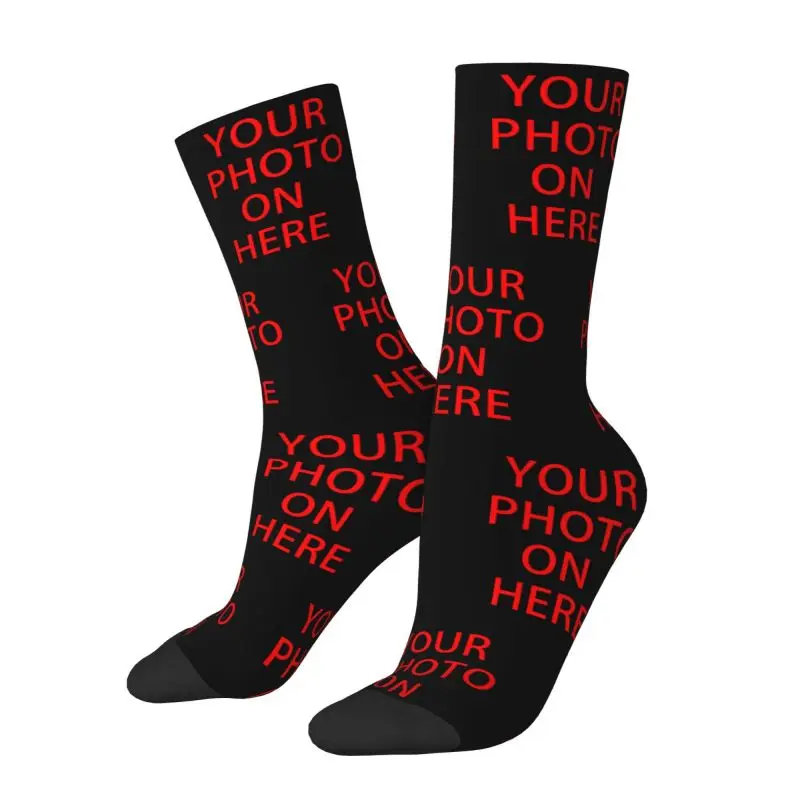 Personaliza tu foto Calcetines de tripulación para hombre Calcetines de vestir con estampado personalizado Kawaii unisex en 3D