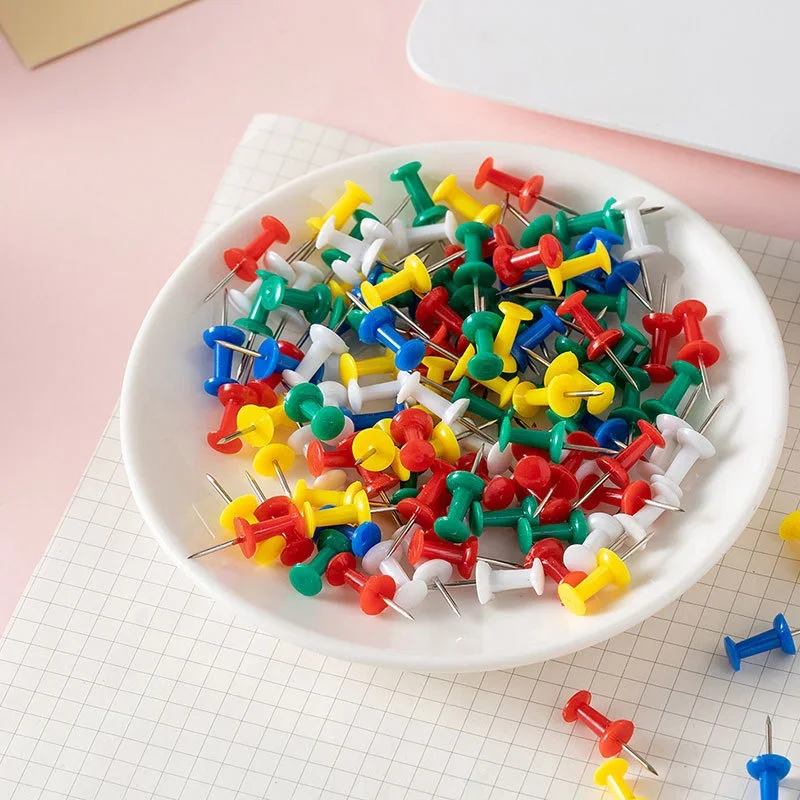 120 Stück mehrfarbige Reißzwecken, verschiedene Herstellung, Reißzwecken, Korktafel, Büro, Zeichennadeln für Fotowand, Karten, SchooStationery