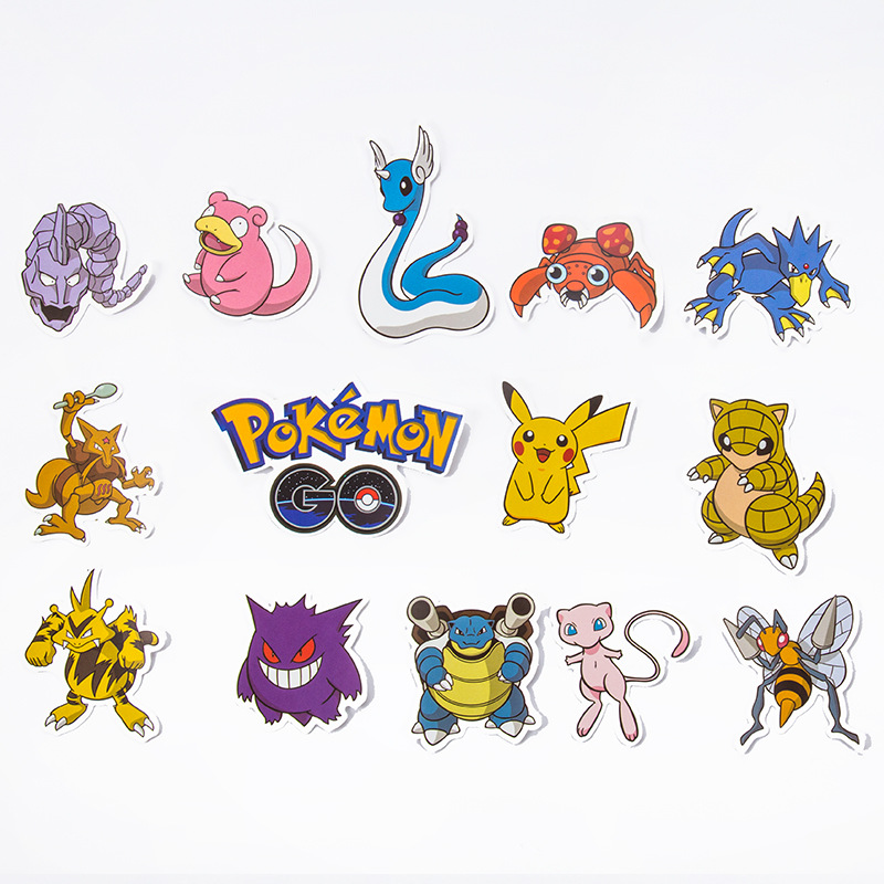 50 pçs pokemon anime adesivos à prova dwaterproof água portátil pele bonito caso de telefone diy adesivo pacote kawaii embalagem diário papelaria