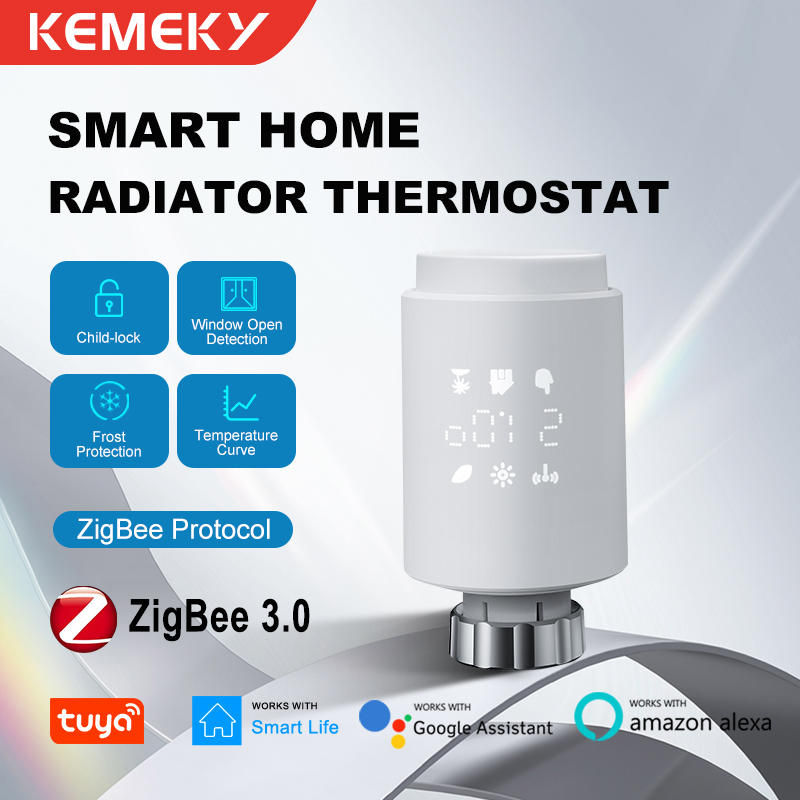 Tuya ZigBee Thermostatventil Smart TRV Thermostat Heizkörper Programmierbarer Temperaturregler Funktioniert mit Alexa Hey Google