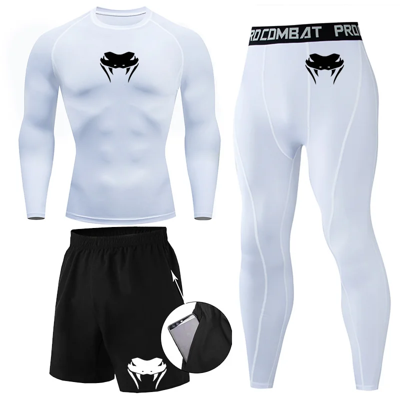 新しい MMA Tシャツ + パンツセット柔術ラッシュガード男性 Bjj ムエタイジャージ長袖 Boxeo 服ジム rshirt トップスパンツショーツ