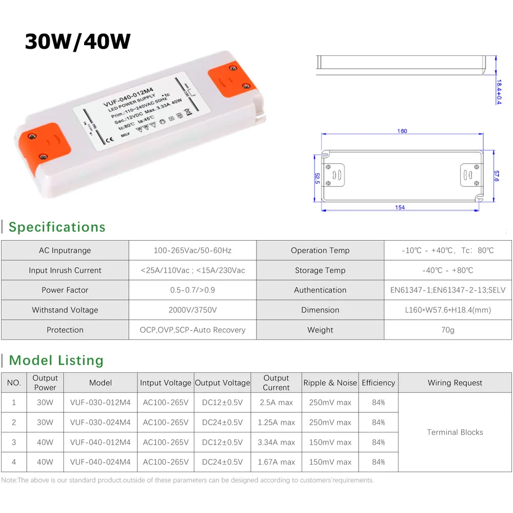 6W 12W 15W 20W 30W 50W 60W Ultra Thin LED Driver 110V 220V to DC12V 24V Power Supply LED Transformer Adapter for LED Strip Lamp