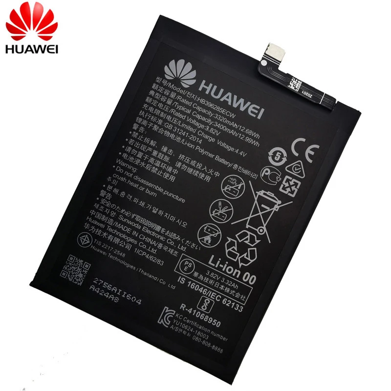 Huawei 社 100% オリジナル 3400mAh HB 396285 ECW バッテリー Huawei 社 P20 名誉 10 COL-AL00 COL-AL10 COL-TL00 COL-TL10 COL-L29 + ツール