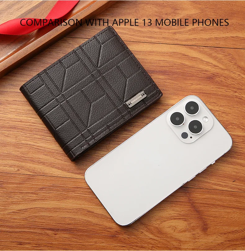 Leather Men's Wallets Slim Bifold Wallet for Men Business Casual Man Short Thin Minimalist Multi Card Holder Purse Money Clip