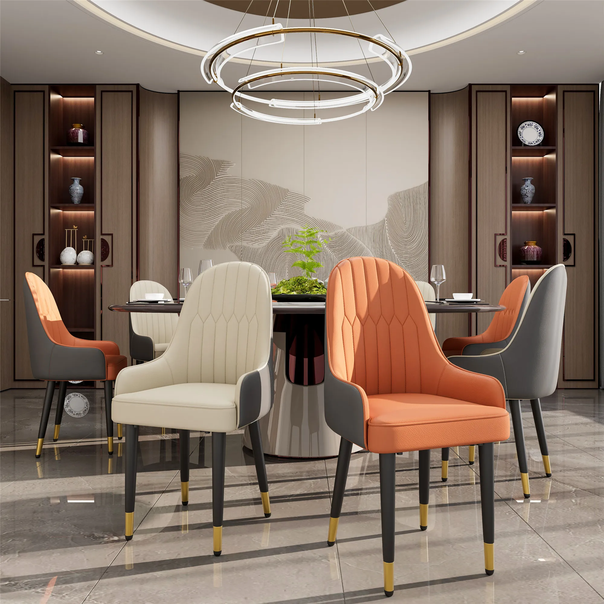 Silla de comedor de piel sintética con patas de madera maciza, silla de Bar tapizada de mediados de siglo, para Pub, café, hogar, cocina, sala, Juego de 2