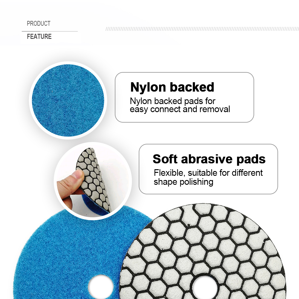 SHDIATOOL 6 pcs/pk เพชรแผ่นขัดแห้งหินแกรนิตหินอ่อนยืดหยุ่นเรซิ่นแผ่นขัด 100 มม.เซรามิคหินขัด 4 นิ้ว