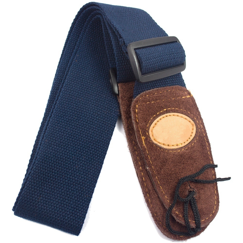 Correa de guitarra de algodón con cabeza de piel de vaca, guitarra eléctrica, guitarra folclórica, guitarra acústica, correa de guitarra Universal