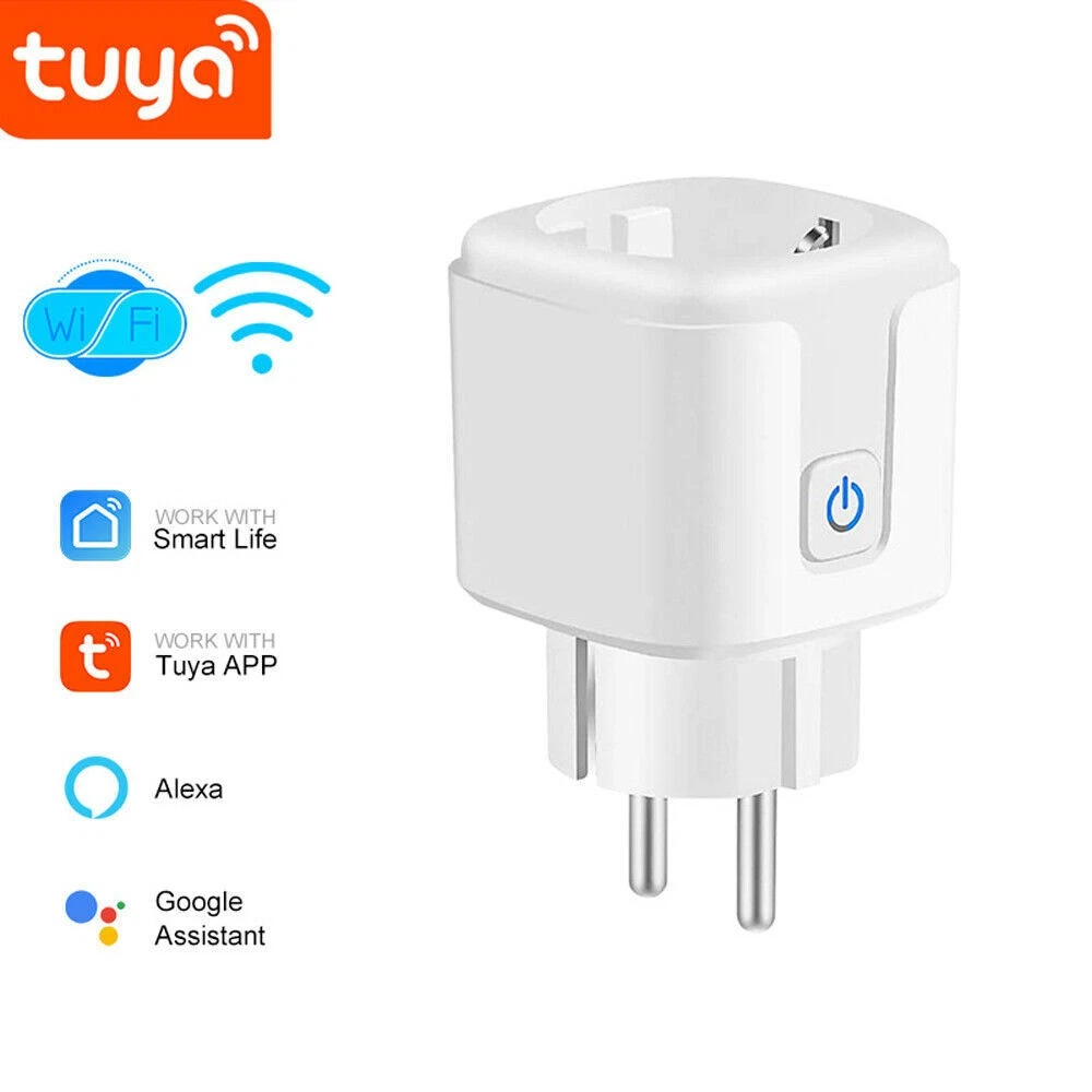 Tuya ue wifi tomada inteligente 16a/20a soquete com função de temporização monitoramento energia vida inteligente app controle remoto voz alexa google