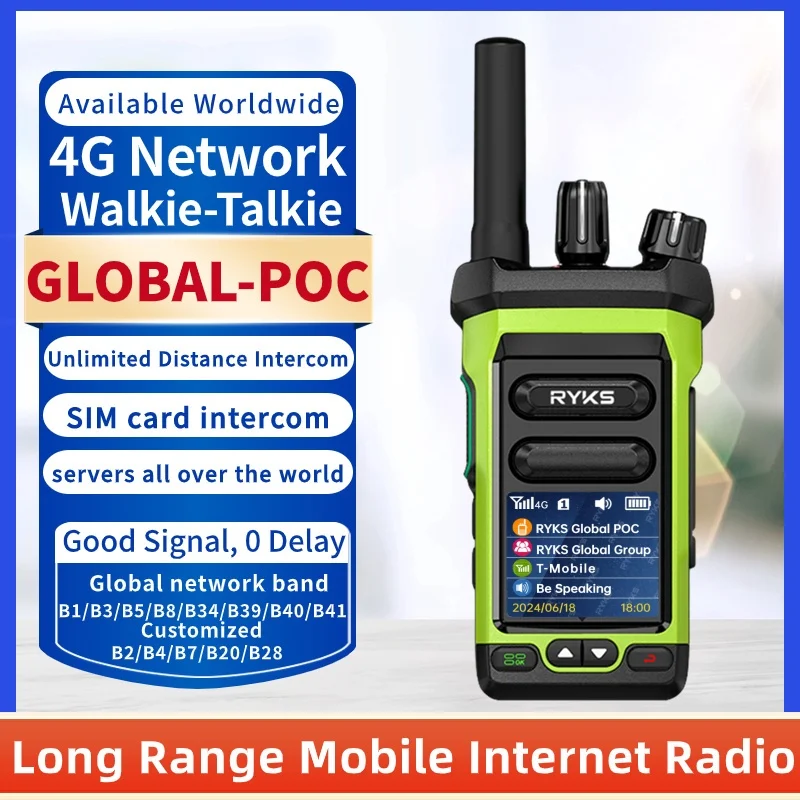 rugged 4g two-way radio ptt walkie-talkie sim card poc radio poc walkie talkie long range 5000km pair