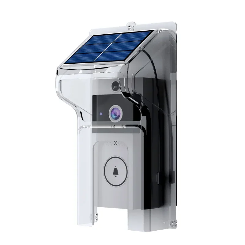 Sonnette sans fil étanche, couverture de Charge solaire, trous de porte numériques, caméra de sécurité Wifi, interphone vidéo, anneau intelligent