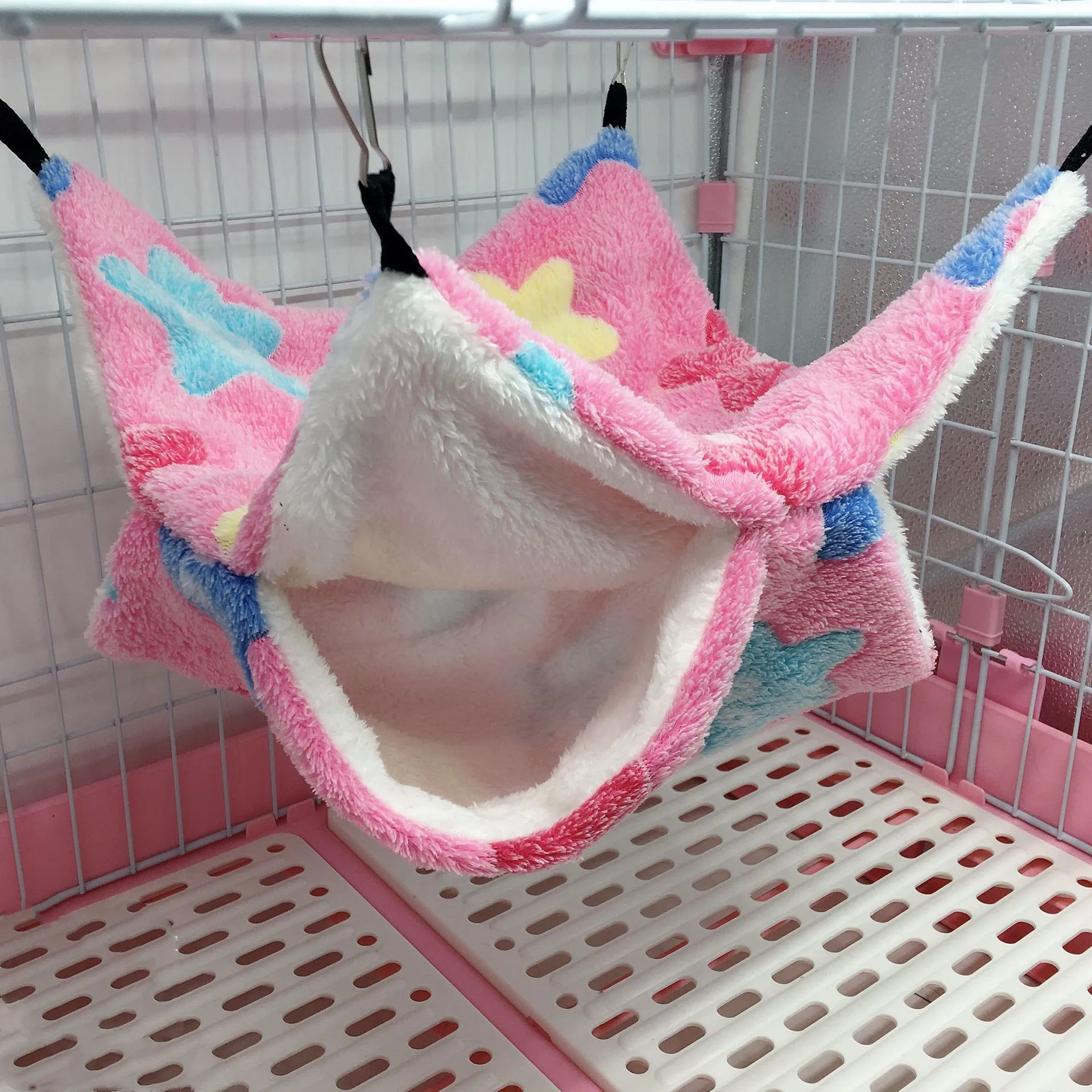 Hamaca cálida de doble capa para hámster, saco de dormir colgante para mascotas, ardilla, erizo, accesorios pequeños para mascotas, jaula, suministros para mascotas