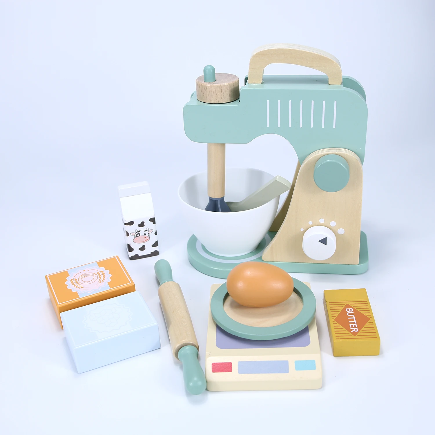 Cucina in legno per bambini Fai finta di giocare Giocattolo Simulazione Macchina da caffè in legno Spremiagrumi Tostapane Miscelatore Apprendimento precoce educativo