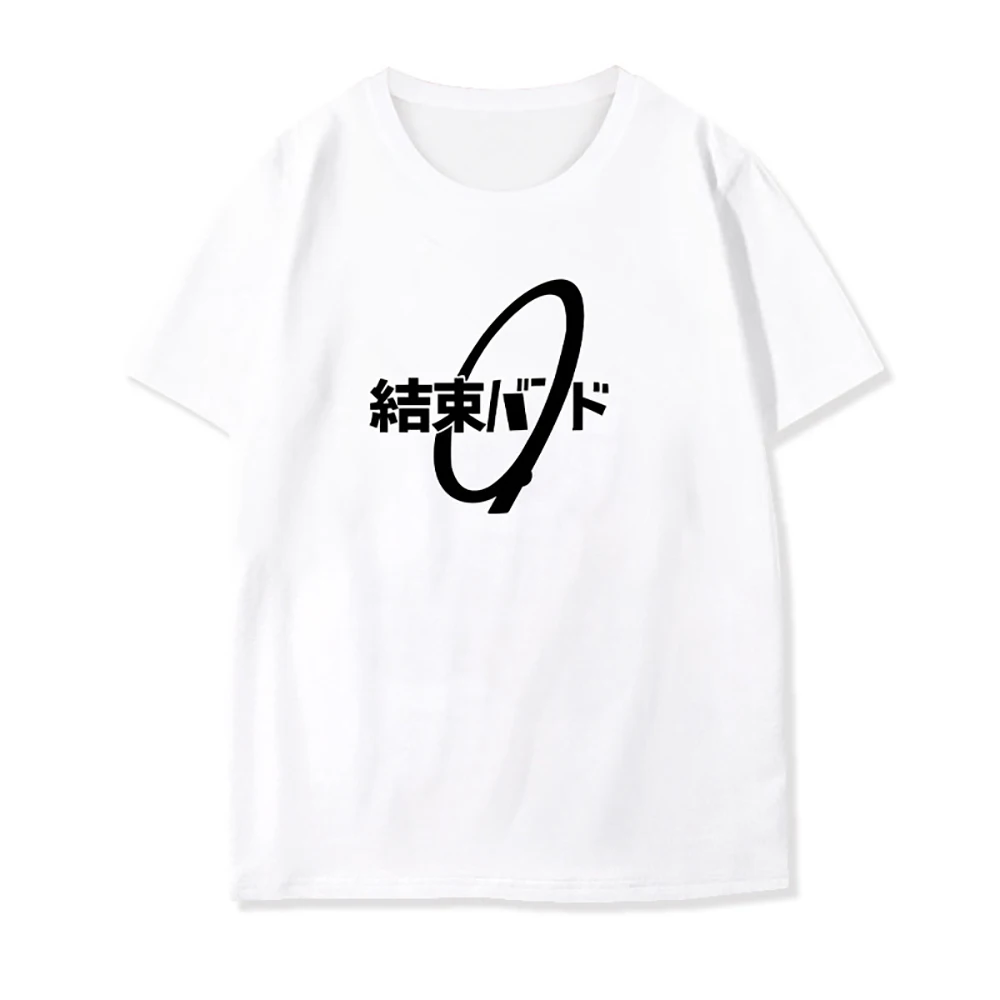 メンズクルーネック半袖Tシャツ アニメ「ぼっち・ザ・ロック」 音楽バンド グラフィックプリント カジュアル コットン トレンドトップス