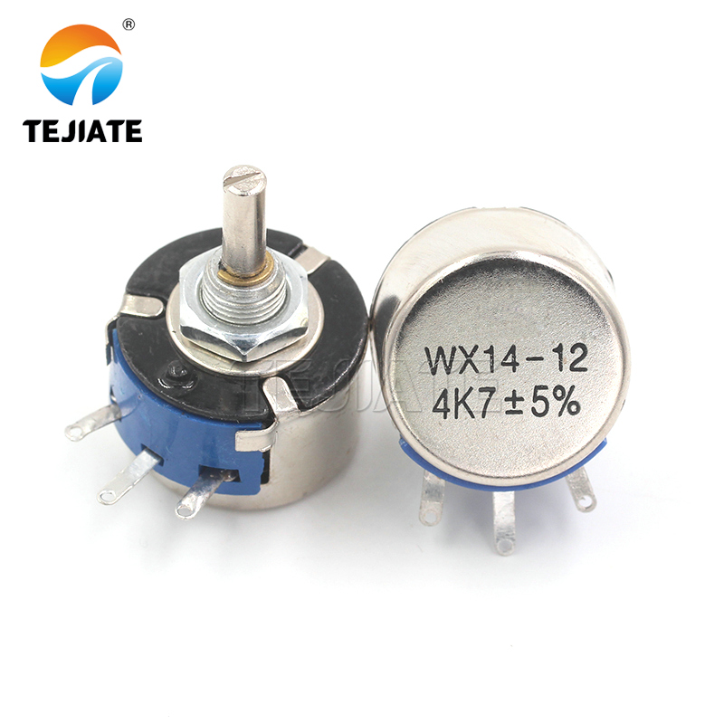 Potenciômetro do WX14-12 do único fio da volta, WX14-12, 3W, 1K, 2K2, 3K3, 4K7, 20K, 10K, 22K, 100R, 470R, 5 PCes