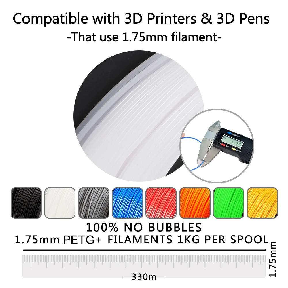 SUNLU PETG Filament 10KG 1.75MM 22LBS No Bubble Odorless Arrange Neatly Good Toughness BIodegradable High Transparency