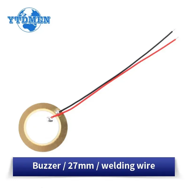 Placas de oblea de cerámica piezoeléctricas con cable, diámetro 12MM 15MM 18MM 20MM 27MM 35MM 50MM altavoz zumbador de cobre, 10/20 piezas