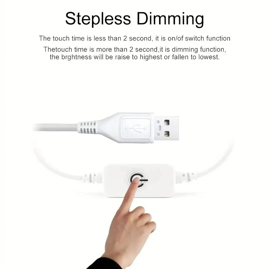 Bande lumineuse LED USB à détection tactile, 5V, 2835, Flexible, rétro-éclairage pour éclairage d'armoire de pièce, éclairage de miroir