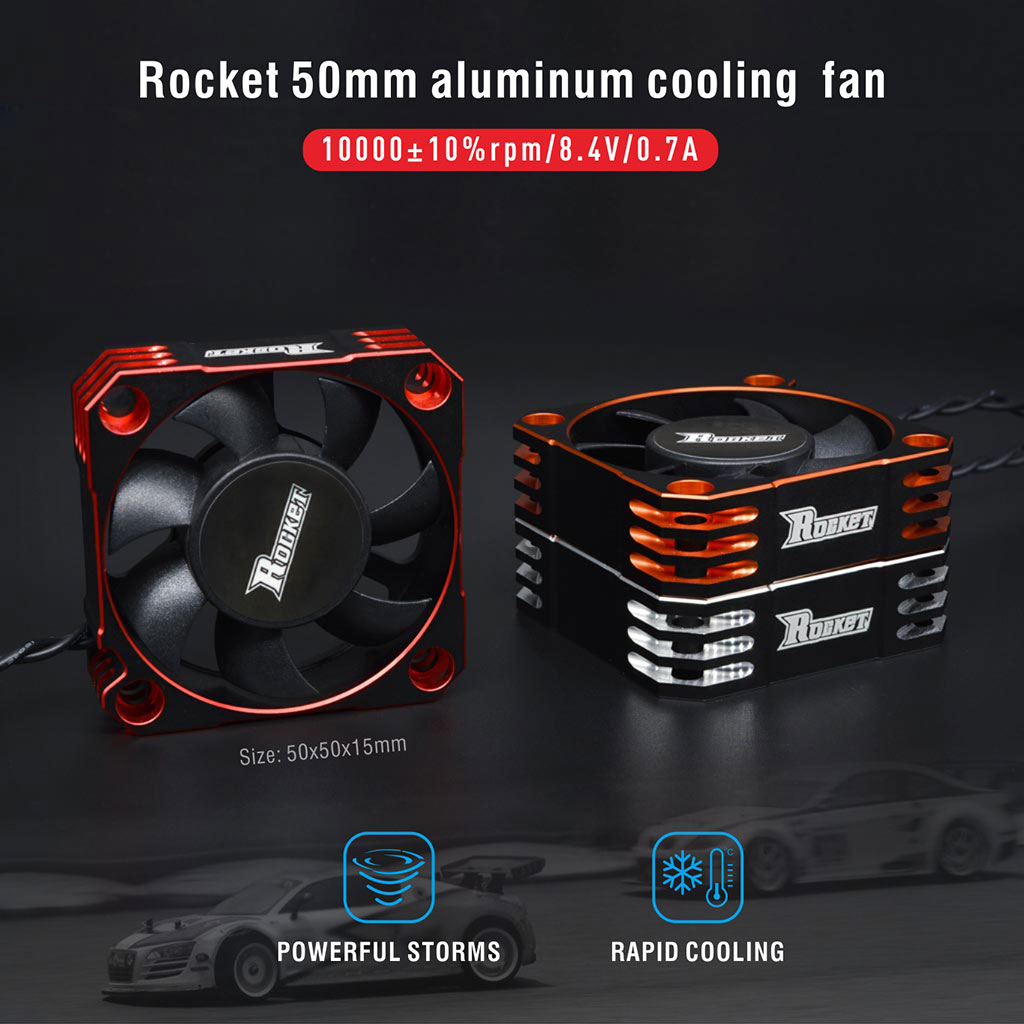 SURPASS Rocket Metall-Lüftermotor 25 mm 30 mm 35 mm 40 mm 50 mm Aluminium-Kühlventilator-Kühlkörper-Lüfterabdeckung für 3650 540 RC-Motor ESC