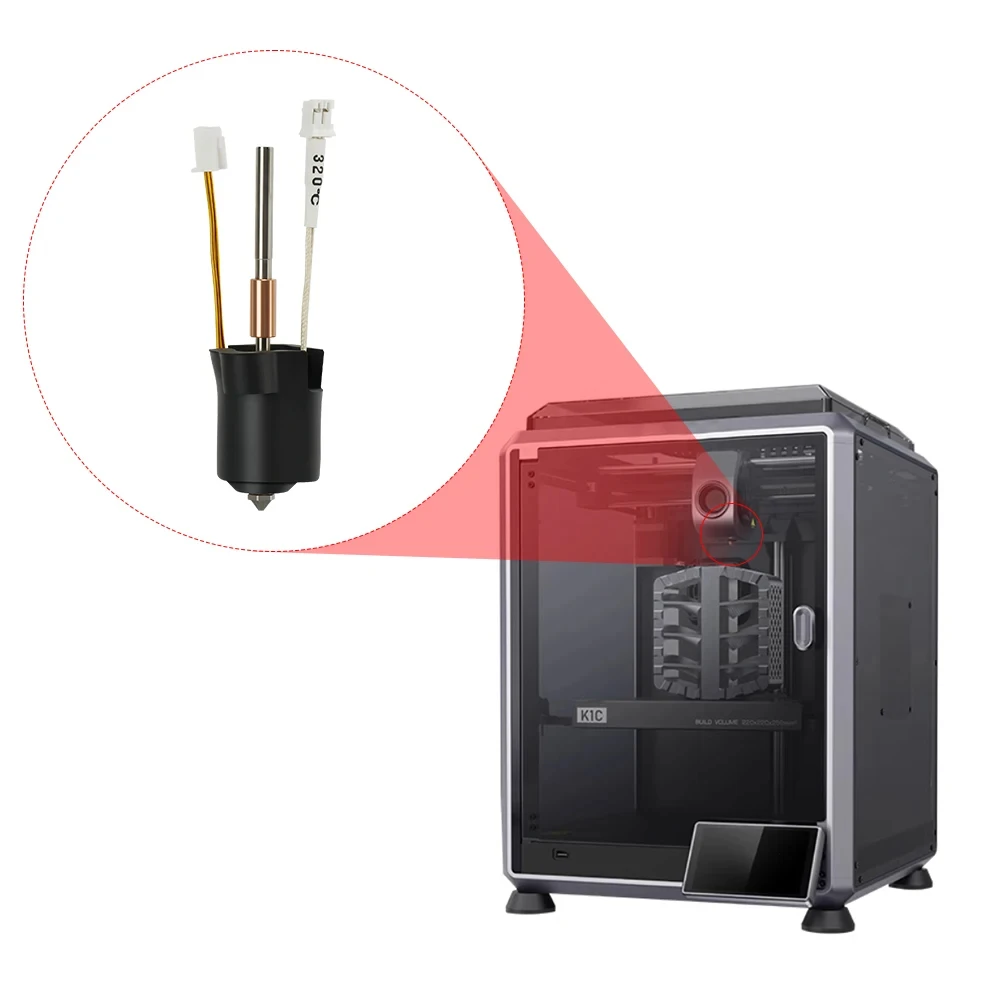 Para creality k1c k1 max hotend kit de bloco de aquecimento cerâmico peças de impressora 3d kit de bocal de troca rápida resistência de quebra de calor hotend