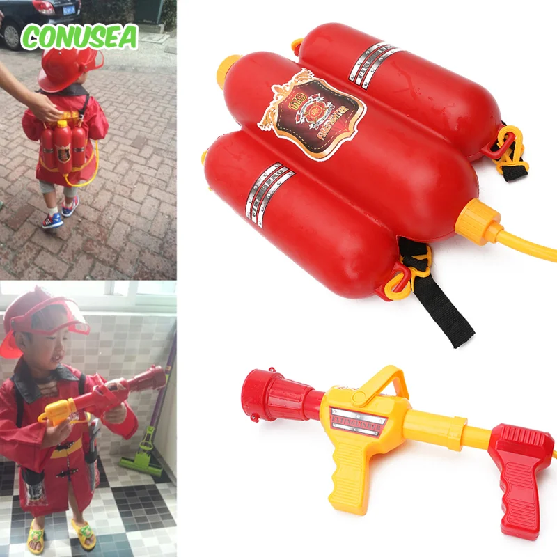 Feuer Rucksack Wasser Pistole Große Kapazität Feuerwehrmann Wasser Pistolen Herausziehen Schießen Sommer Pool Strand Wasser Spiele Outdoor Spielzeug Kinder Geschenk
