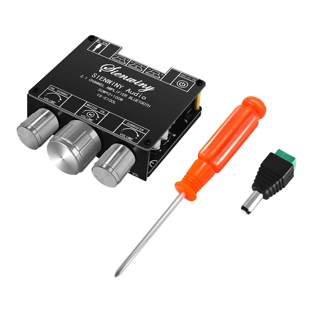 Amplificador de áudio estéreo sem fio, compatível com Bluetooth 5.1, 50W, X2 Subwoofer, AMP, Controle APP, YS-E100L, 2.1 Canais