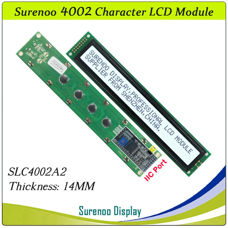 Pantalla de módulo LCD de caracteres serie IIC / I2C / TWI 4002 402 40*2 amarillo verde azul con retroiluminación para Arduino