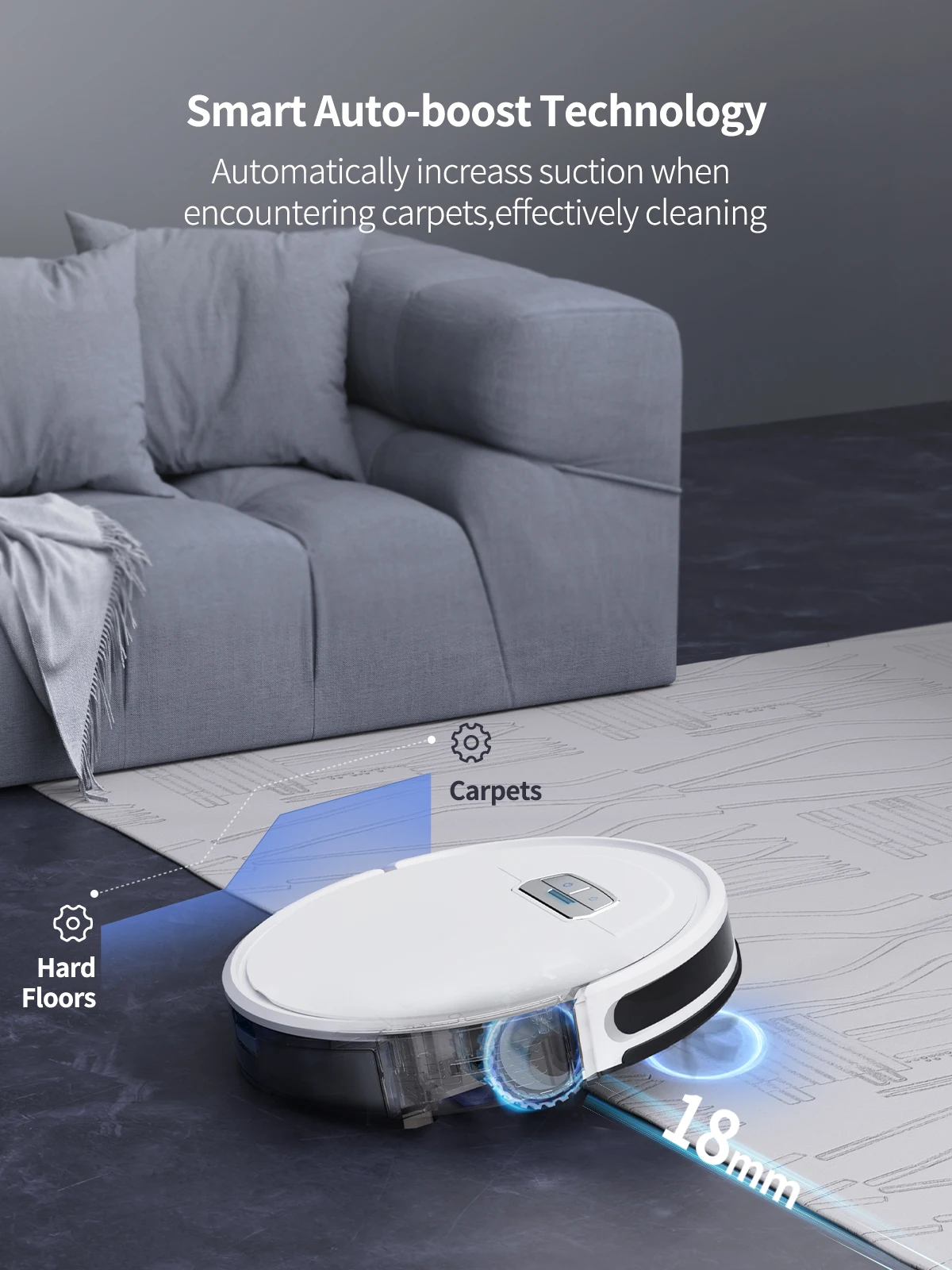 HONITURE Roboter-Staubsauger, 4000 Pa, Smart Home, Mopp, Kehren und Ziehen, integrierte selbstladende App, Fernbedienung und Sprachsteuerung