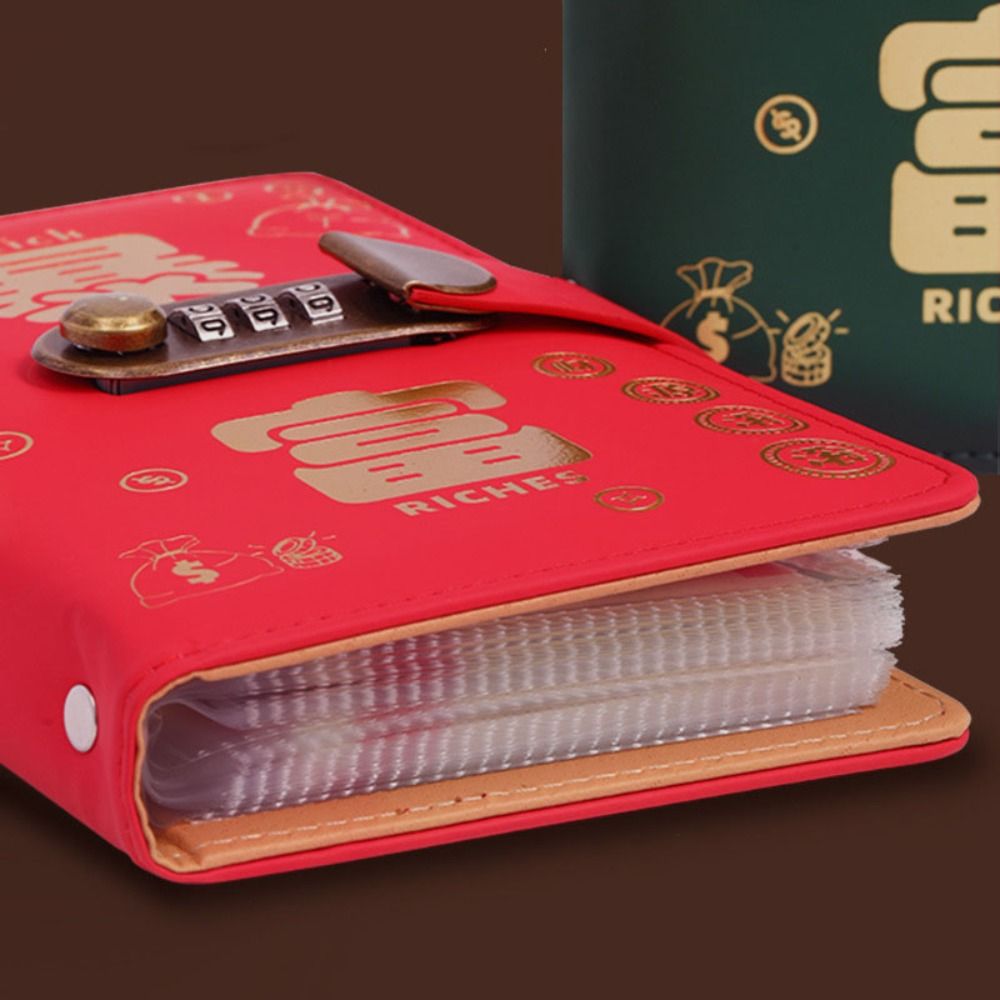 50 Blatt Geld sparen Binder Tragbare PU Leder Planer Organizer Sparhandbuch Brieftasche Lagerung Kontobuch