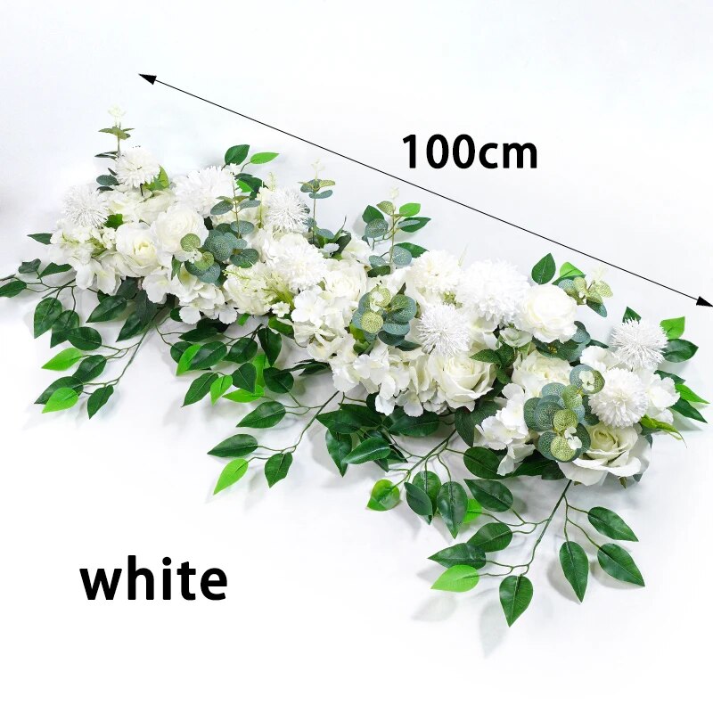 100cm DIY Wedding Flower Wall Decor Arrangement Supplies Silk Peony Rose Artificial Flower Row Decoration Wedding Arch Backdrop