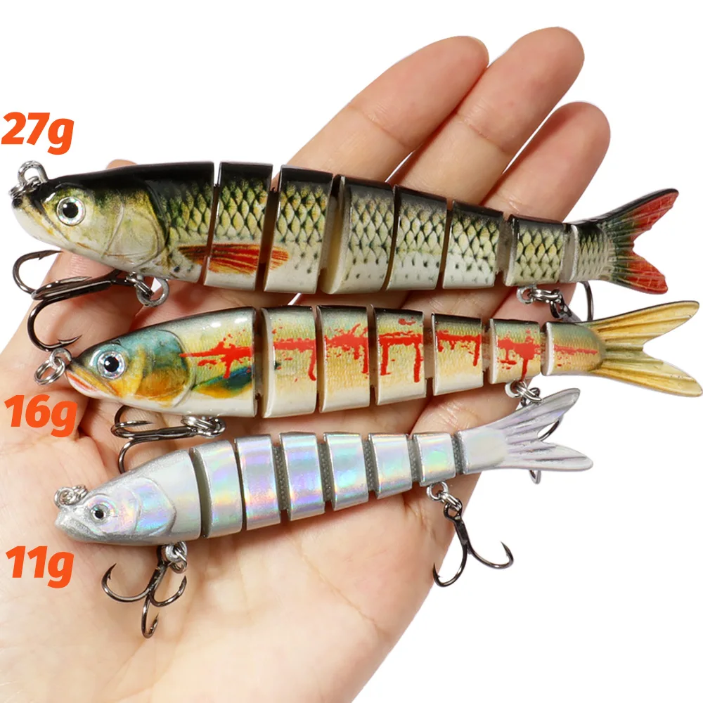 Swimbait 11g 16g 27g Multi Joint Lure Slow Sinking Bionic Fish Swimming Pesca Bass Treble Hook Carp Fishing Tackle Hard Bait