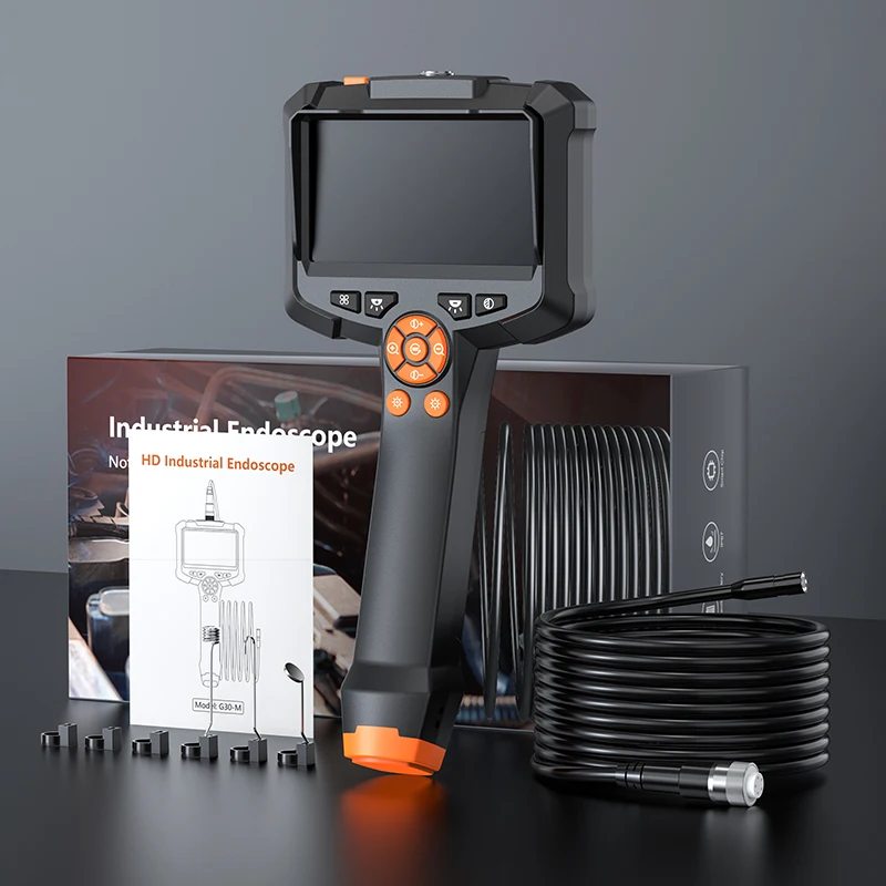 4.3" Endoscope Camera with 8 Light IP67 Waterproof Endoscopic Camera 1080P Handheld Car Inspection Borescope for Engine Pipe