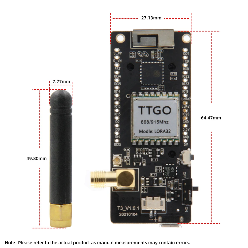LILYGO ®   TTGO LoRa32 V2.1_1.6 Версия 433/868/915 МГц ESP32 LoRa OLED 0,96-дюймовая SD-карта Bluetooth WIFI Беспроводной модуль ESP-32 SMA