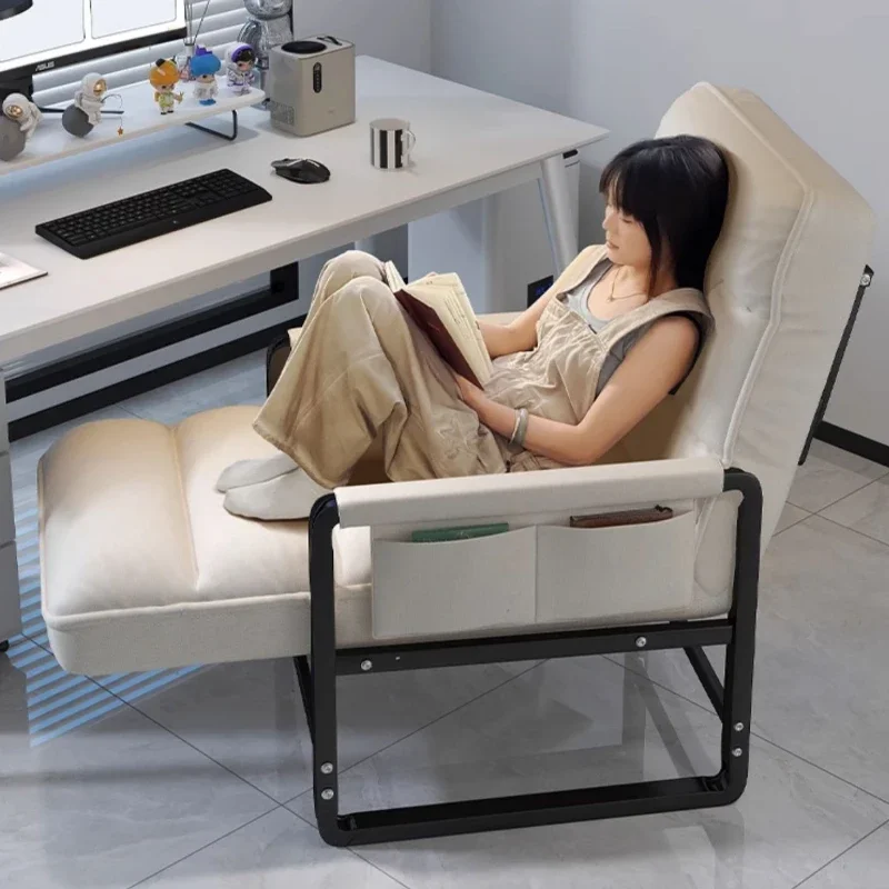 Sedia reclinabile per ufficio, pausa pranzo, sedia pieghevole, sedia per computer, può sedersi e sdraiarsi, divano pigro a doppio scopo con schienale