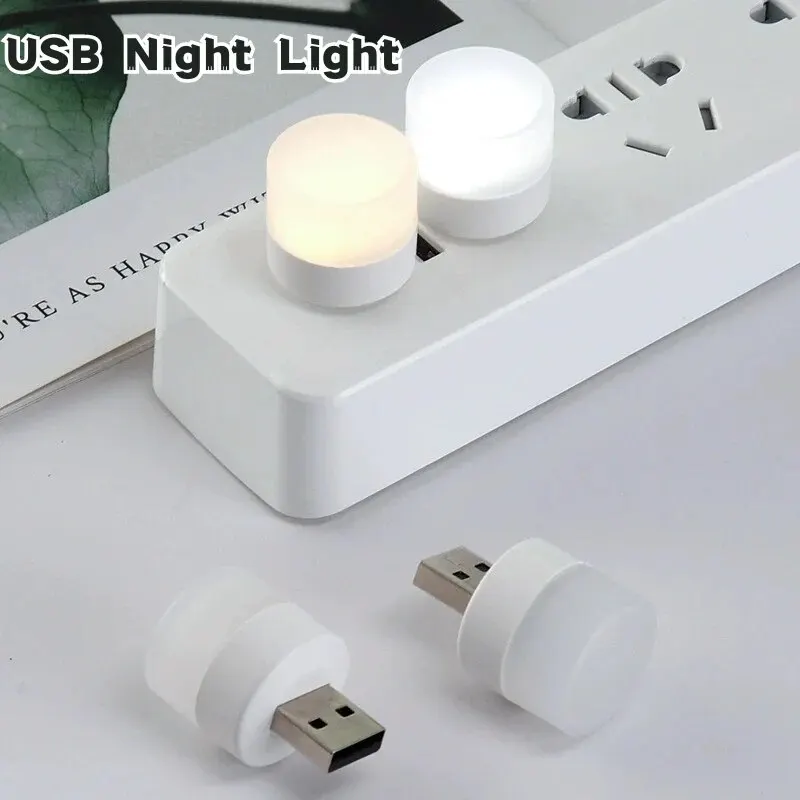 5PCS Mini Super Bright Eye Protection Book Light USB Plug Lamp Computer Mobile Power Charging USB Small LED Night Light