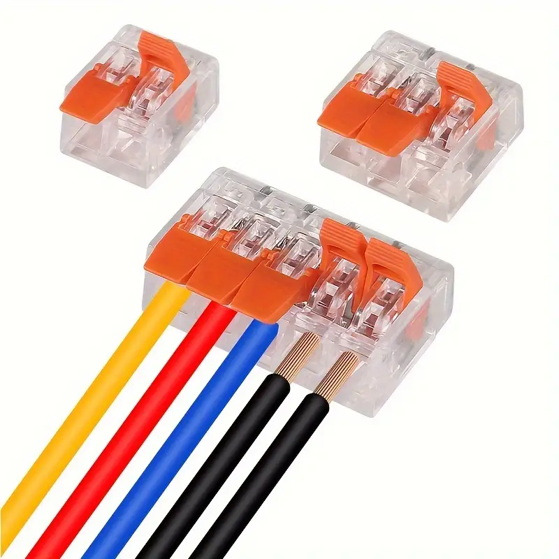 30 1 entrada y salida Cable rápido Kit de abrazadera eléctrica Terminal de conector 30 piezas combinación naranja